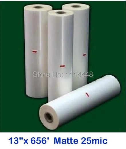 

2 Rolls 13"x 656' 1mil Matte Bopp Hot Laminating Film 1" Core for Lamination Laminate machine