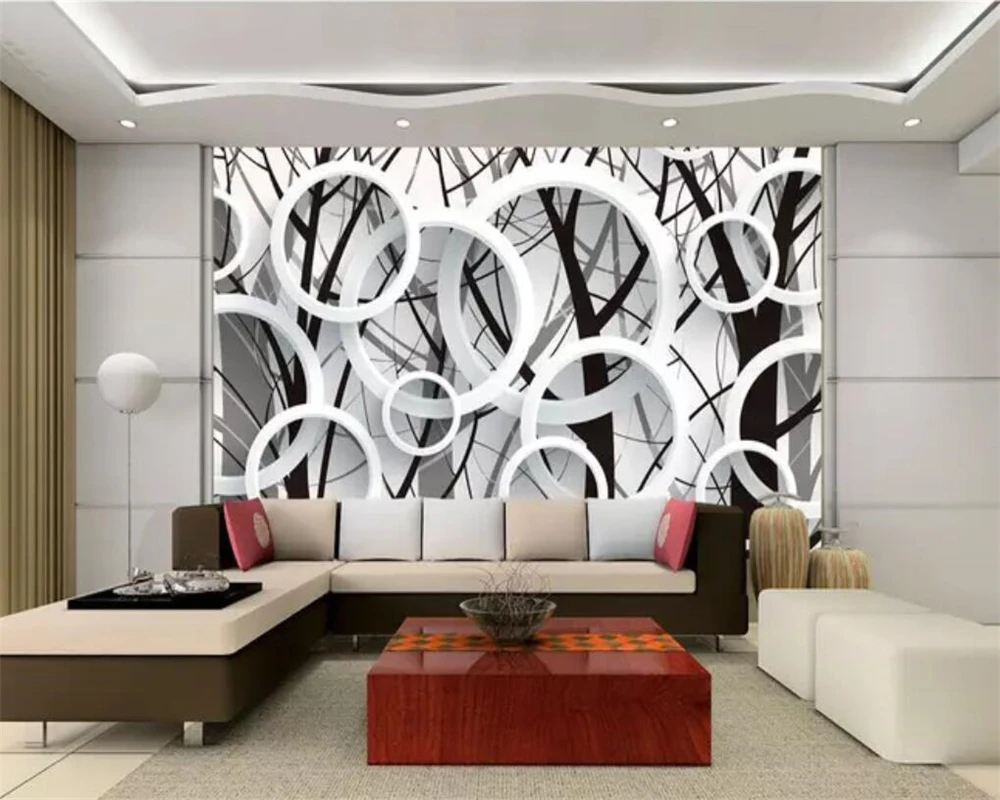 beibehang Custom wallpaper 3d creative branches silhouette ring fashion living room bedroom background wall papers home decor 3d