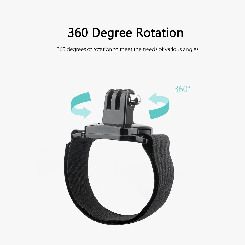 Vamson-Support de dragonne pour Gopro, rotation à 360 degrés, résistant, adapté pour GoPro Fore8, 7, 5, 6, 4 Session, Yi, 4K, SJCapture d'écran, Costumes VP