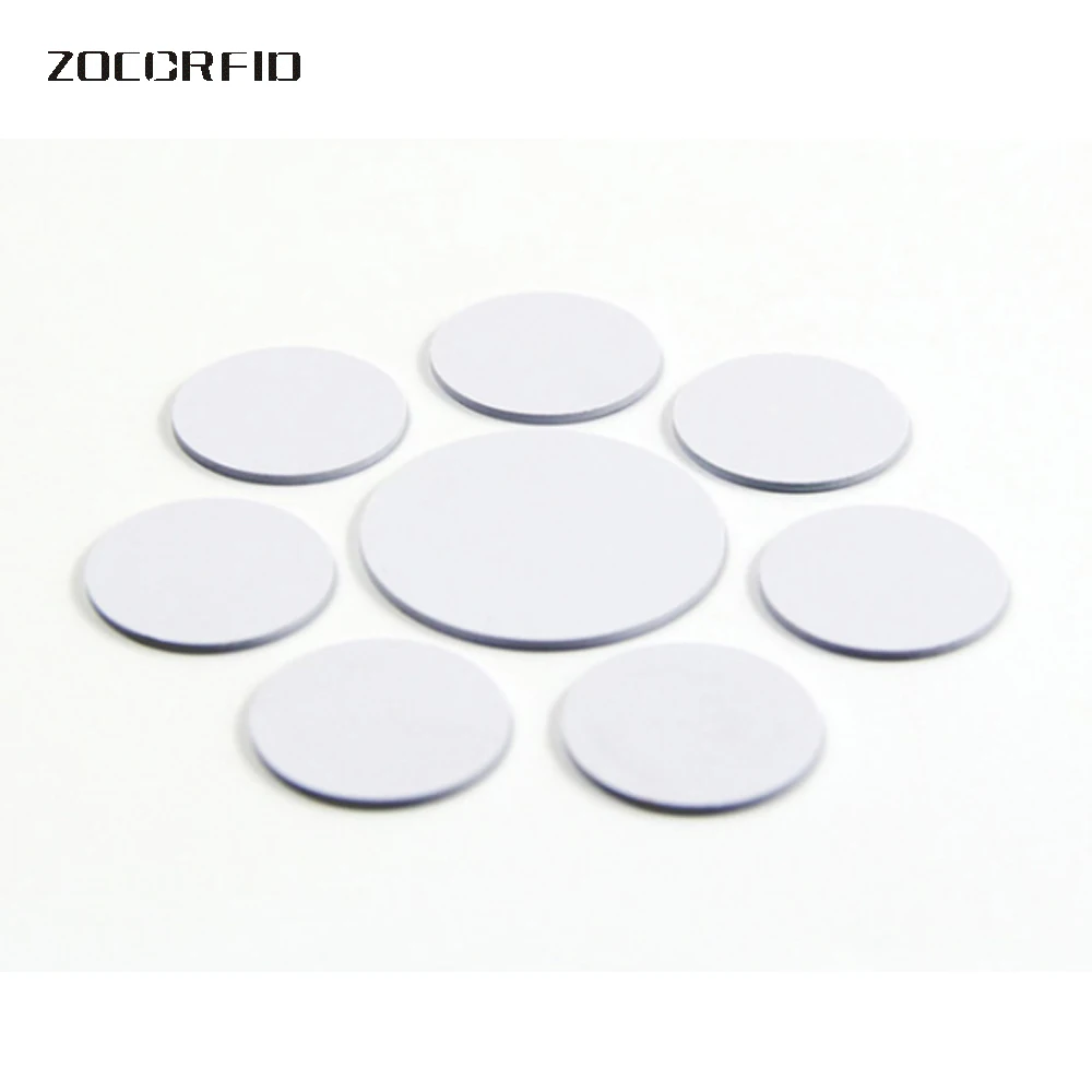 10pcs/lot 13.56MHZ/125KHZ RFID Coin tag 30/25/20mm diameter coil ultra thin slim NFC coin tag