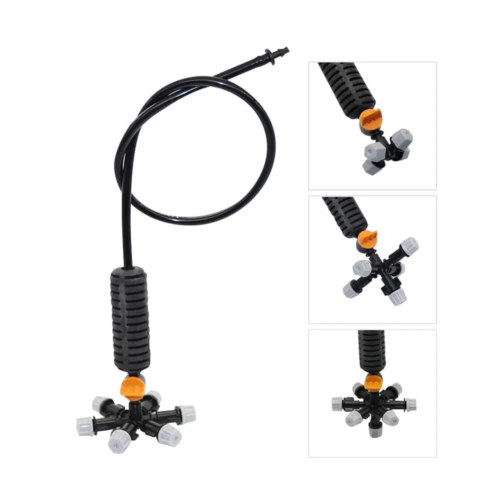 Hanging Misting nozzle with valve kit Cross Atomizing nozzle Fog Water Sprayer Greenhouse Drip Irrigation 1 set