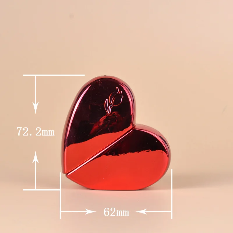 30PCS 25ML Heart Shape Atomizer Spray Bottle Aluminum Parfum Sample Bottle Empty Cosmetic Containers Gold Glass Perfume Bottles