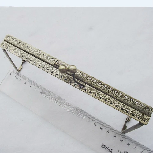 19cm vintage bronze carved pattern triangle side women purse frame DIY clutch bag metal clasp 5pcs/lot