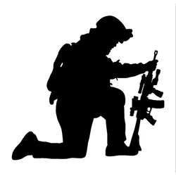 16*15.2CM The Soldiers Firing Personality Car Sticker Covering The Body Of Fashion Vinyl Decals Black/Silver C7-1535