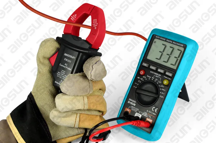 Probe Digital Clamp meter Ammeter AC Current Probe Multimeter Electronic Tester input 600A-MAX output 0-600mV all-sun EM263