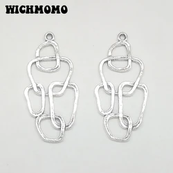 2021 New Fashion 41*20MM 10pcs Retro in lega di zinco geometria forma nappa anello Linker per orecchini fai da te connettori Charms