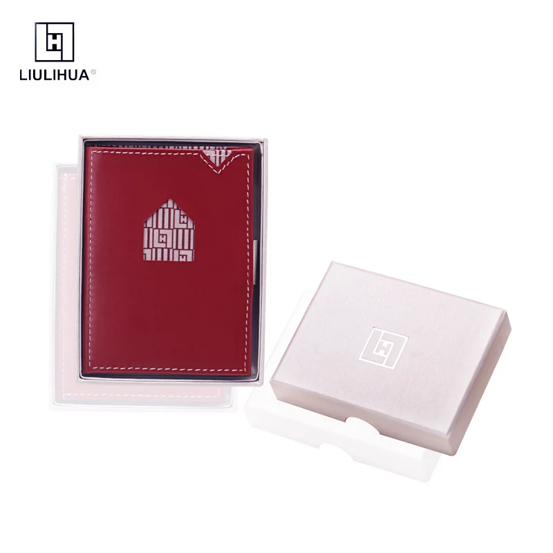 LIULIHUA Fashion 3 Fold Leather Mini Card Holder with Stainless Steel Buckle Exentri Similar Purse Unique Custom Travel Wallet