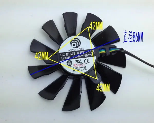 

New Original for MSI N650 GTX650 R6850 Graphics card cooling fan PLA09215B12H