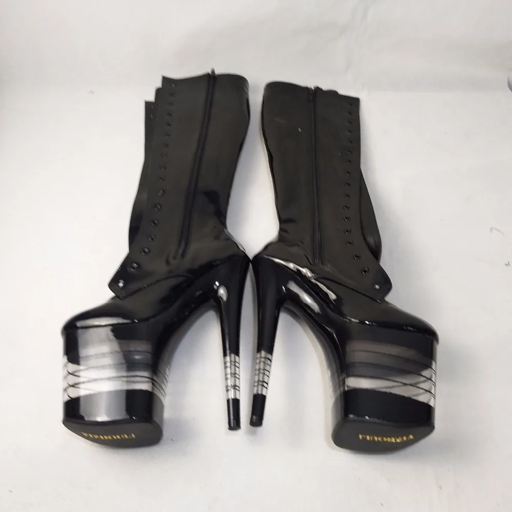 The women's shoes with a new style of 20cm spray are worn on the knee boots, high spring sexy round head and dancing shoes