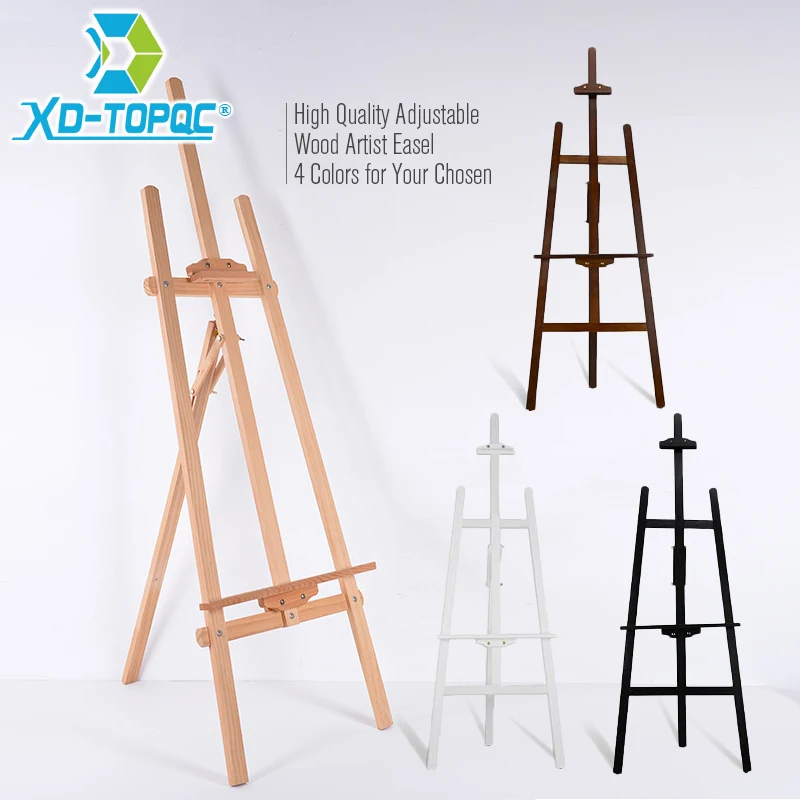 XINDI Adjustable Pine Wood Art Painting Easel 4 Colors Wooden Smooth Sketch Artist Easels For Drawing Board & Blackboard WE01