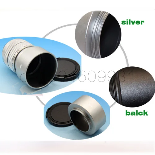 Emolux Màu Đen Bạc 35 mét Kim Loại Lens Hood cho 35 mét f1.7 50 mét f1.4 CCTV + Ống Kính 46 mét nắp ống kính
