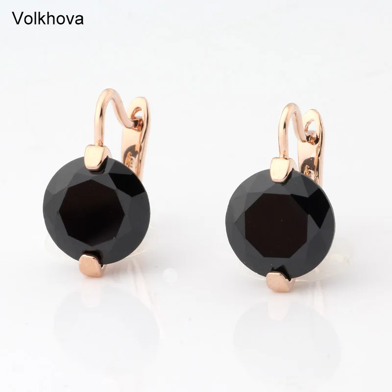 New Trend 2022 Round Colourful  Natural Zircon Dangle Earrings Women Fashion Simple Earrings For Girl Party