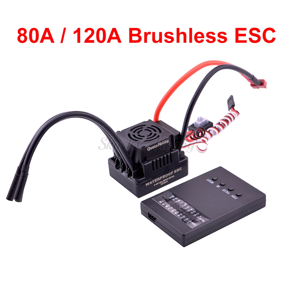 Upgrade Sensorless 80A 120A S-80A S-120A Brushless ESC Electric Speed Controller w/ 5.8V / 3A BEC for 1/8 1:8 RC Car Truck Parts