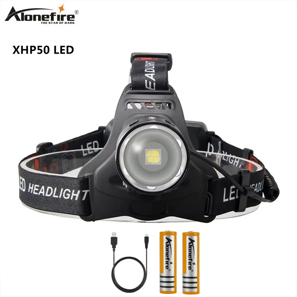 Alonefire HP36 xhp50 LED headlamp fishing headlight 30000 lumen Zoomable  lamp Waterproof Head Torch flashlight Head lamp