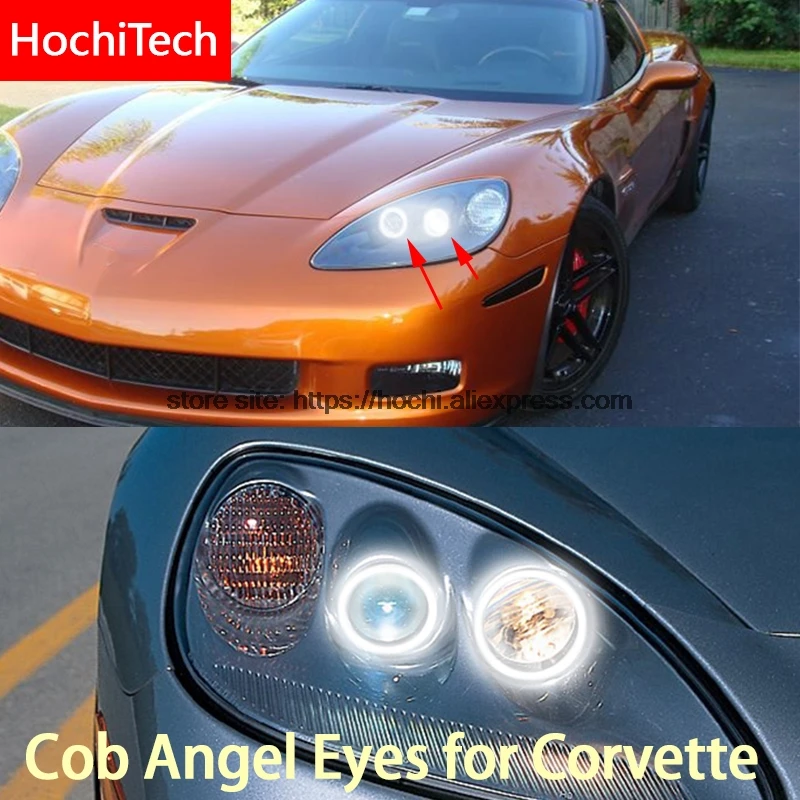 Dla Chevrolet Corvette 6 generacji C6 2005-2013 COB Led Day Light White Cob Led Angel Eyes Ring Error Free Ultra bright