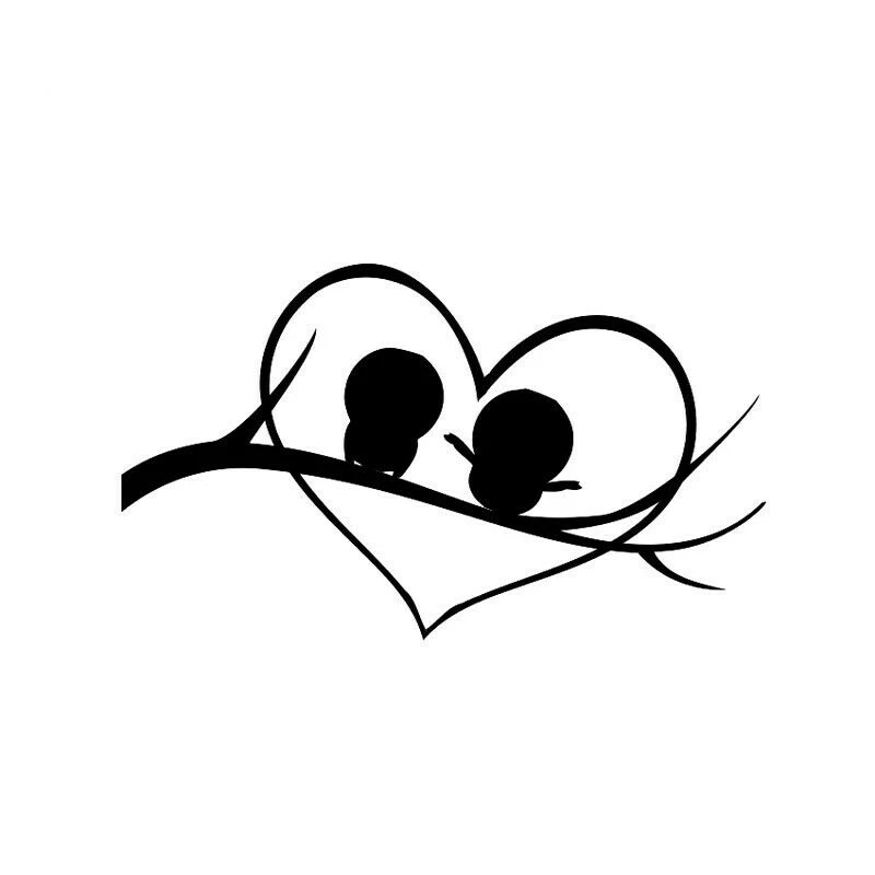 15*12cm Car Sticker Love Birds On The Branches Auto Car Bumper Window Vinyl Decal Sticker Decals Decor