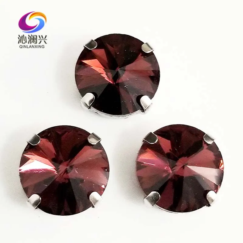 

Round shape Wine red AAA glass crystal Silver bottom claw rhinestones,flatback sew on stones,diy/apparel accessories SWR17