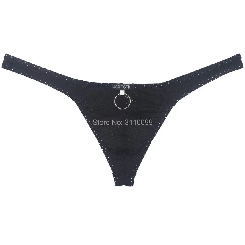 Men's Low - rise Thong ชุดชั้นในสแตนเลสแหวนรูหายใจ Bulge Underpants