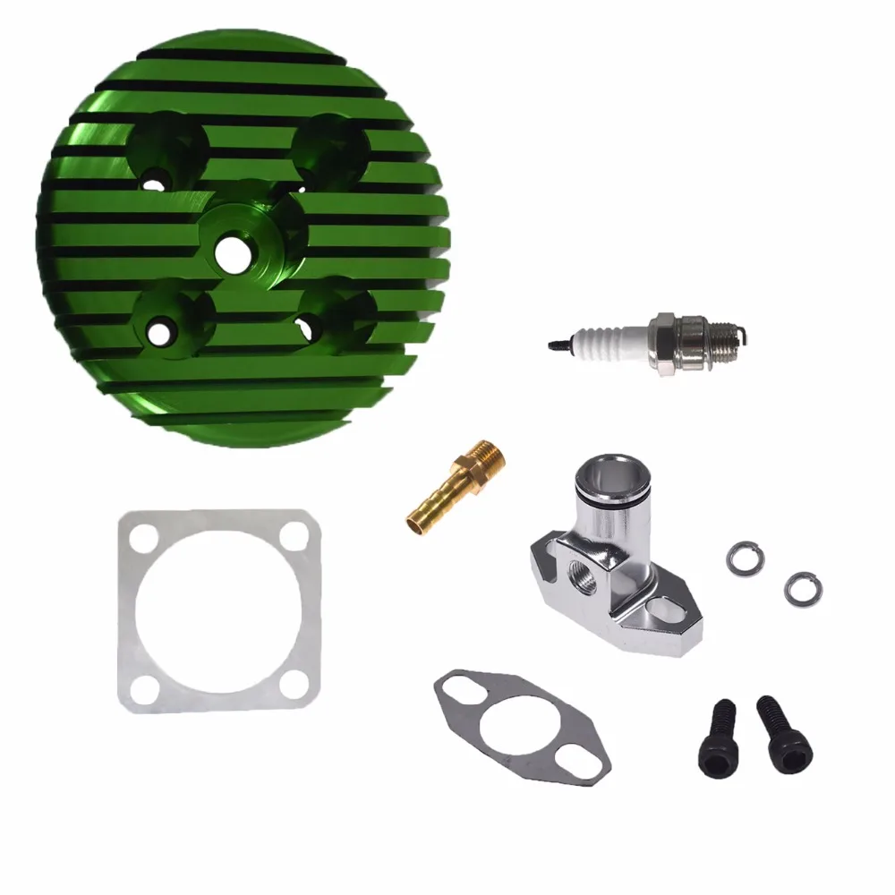 Green CNC Cylinder Head&Silver Inlet Manifold For 80cc Engine Motorized Bicycle