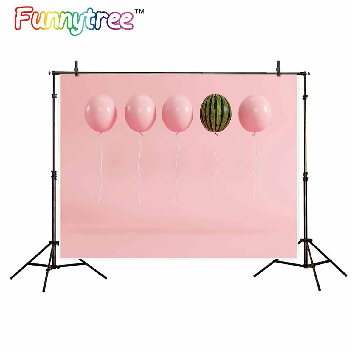 Allenjoy pink balloons and watermelon on pastel pink background fun interesting backdrop for kids newborn photography for studio