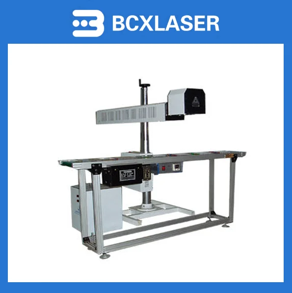 China manufacture wholesale 50W fiber online fly Laser marking machine with High Speed