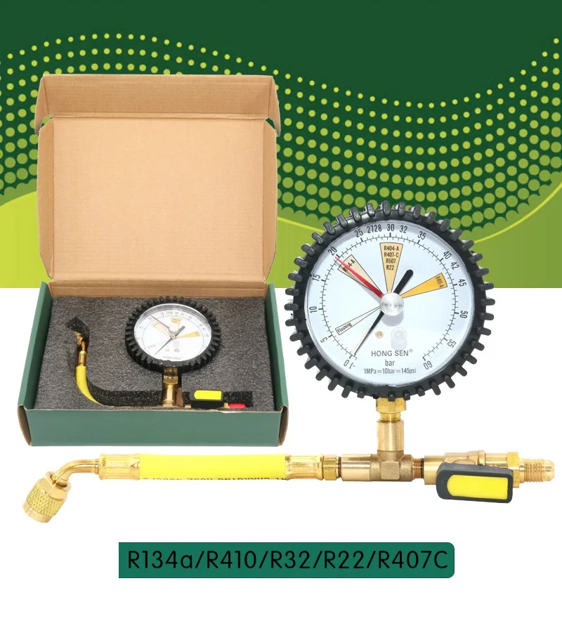 New Cold storage Air Conditioning Refrigeration Test Nitrogen detection gauge Refrigerant Table for R134a, R22, R410,R32, R407C