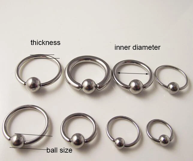 SaYao Big Spring Ball Stainless Steel Captive Hoop Rings BCR Eyebrow PA Ring Piercing Nose Closure Nipple Rings Body Jewelry