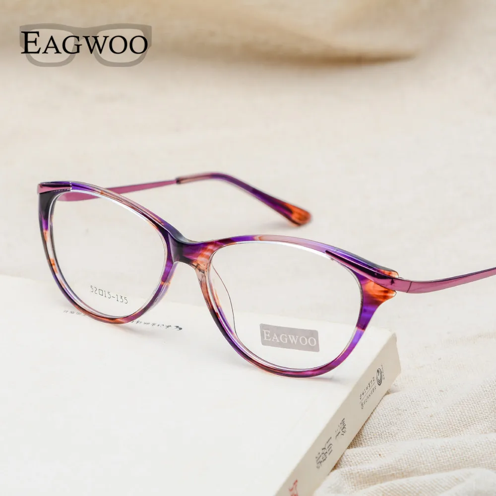 

EAGWOO Women Cat Eye Designed Eyeglasses Full Rim Optical Frame Prescription Fashion Eye Glasses New Arrival Tortoise Gray 8158