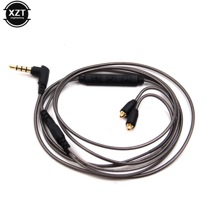 1pc para shure se215 se425 se535 se846 ue900 porto mmcx cabo do fone de ouvido com microfone para iphone para samsung