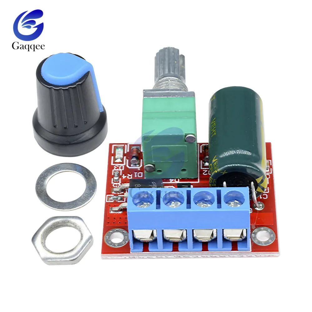 Mini 5A 90W 12V PWM DC Motor Speed Controller Module 4.5V-35V Adjustable Speed Regulator Control Governor Switch 24V