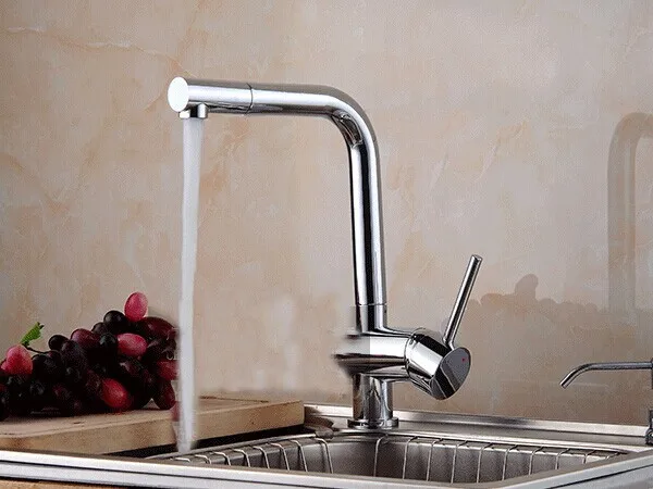 

kitchen 360 degree rotation 100% brass chrome polished basin sink faucet mixer taps 2015 new arrive.1pcs/lot