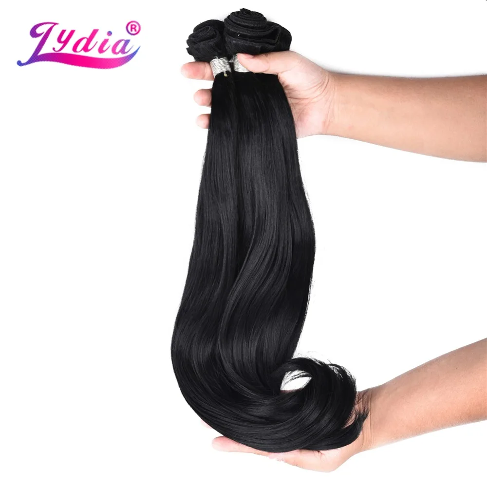 Lydia 18-22 Inch Bouncy Curly Synthetic Hair Weave 220g/Piece Hair Extensions 4pcs/pack With Free Closure Bundles