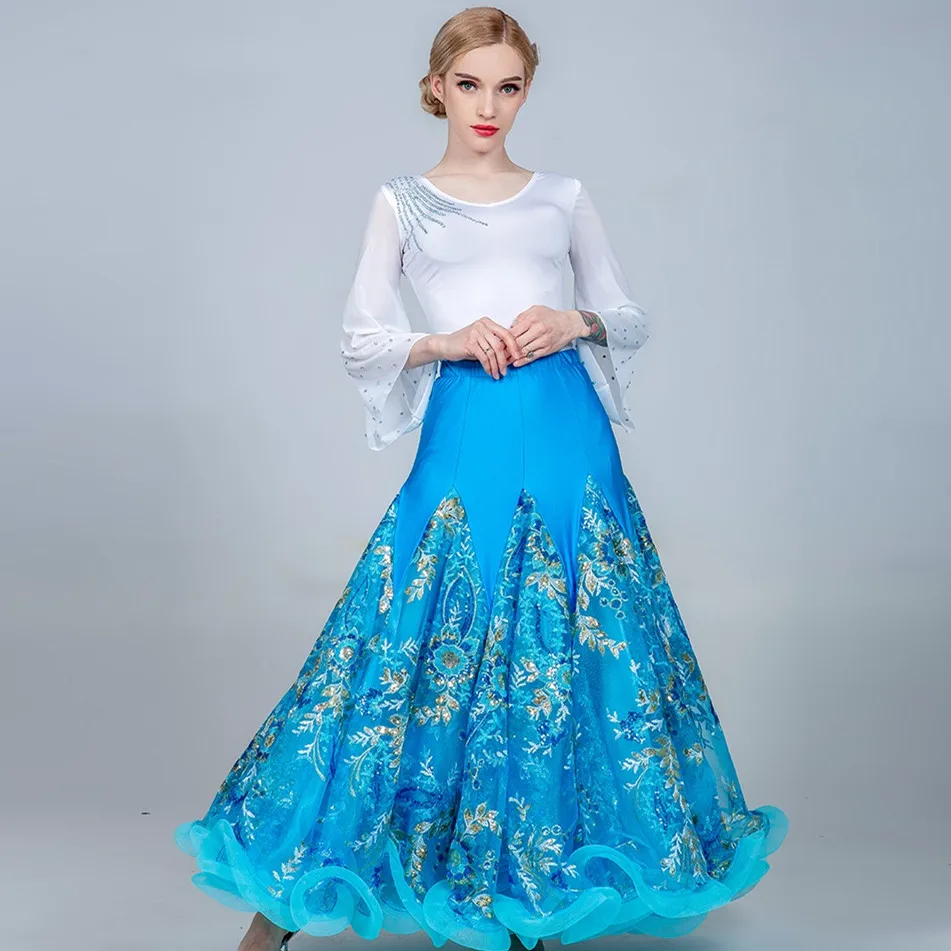 standard skirt women ballroom dance skirts dance clothes flamenco skirt spanish flamenco costume waltz dance wear swing