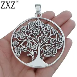2pcs Bohemian Large Tree Charms Pendants for Necklace Jewelry Making Findings 80x62mm