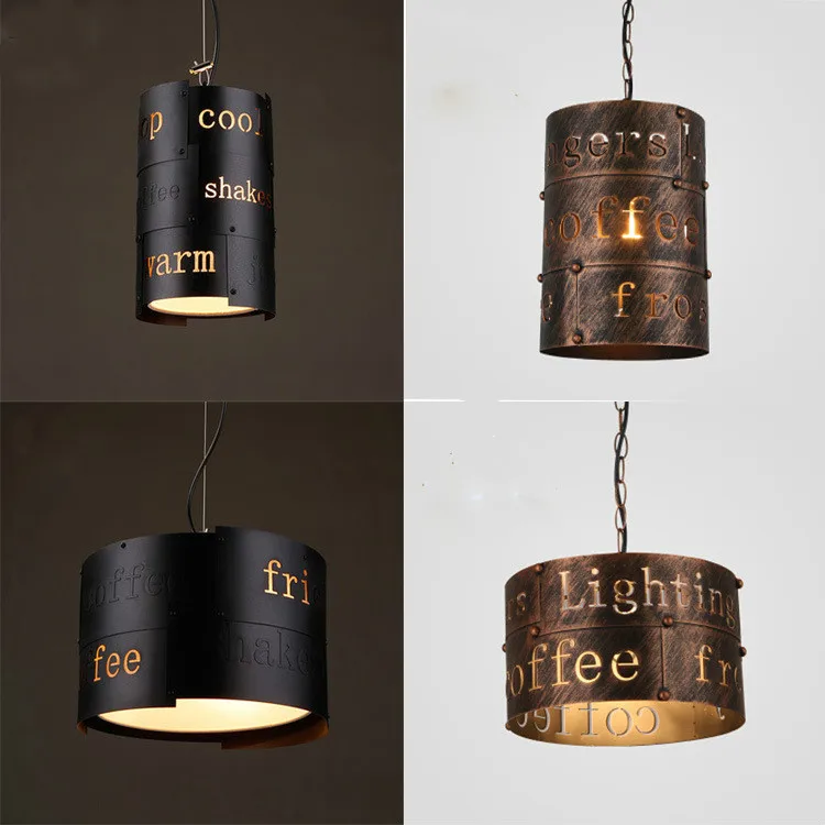 

Retro Industrial Wind Iron Art Pendant Light Restaurant LED E14 Creative Cafe Internet Single Head Bar Light Fixtures