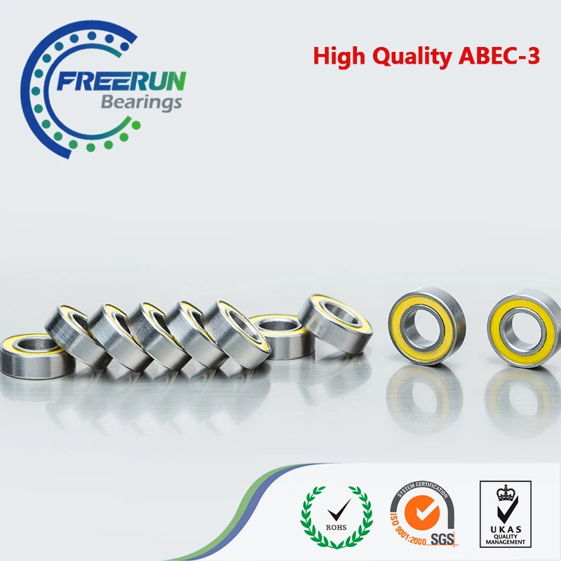 

100PCS 5x10x4 Motor bearing 5x10x4mm MR105 RZ Yellow Rubber Seals bearing ABEC3 Model bearing