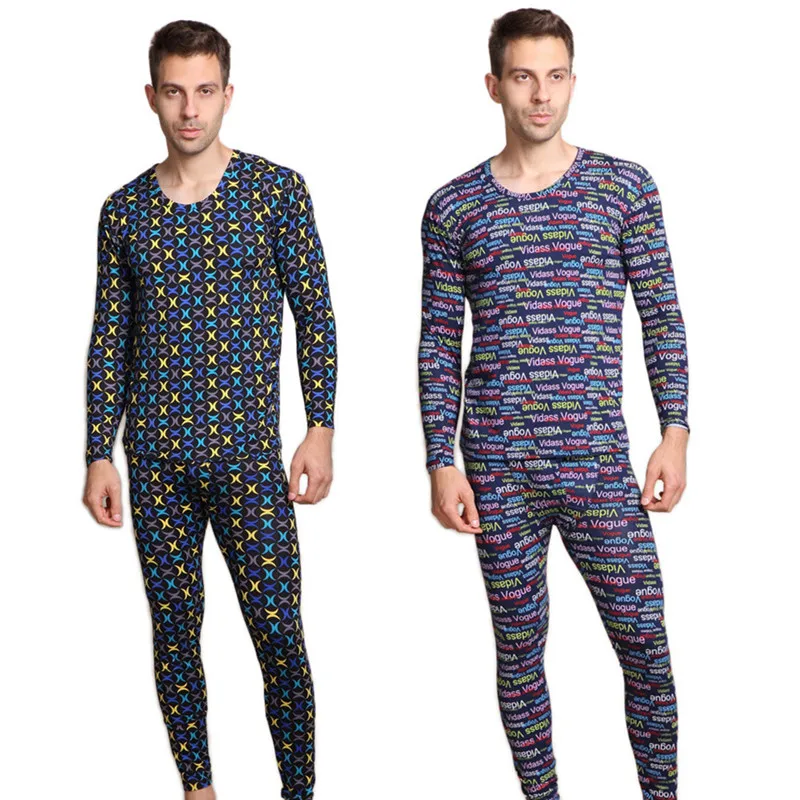 New Arrival Autumn spring style plus size 7XL 8XL 9XL  Soft Print Long Johns sets Men pajamas suits