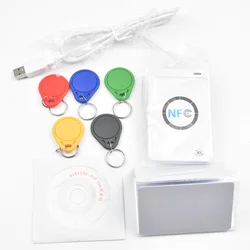 USB ACR122U-A9 NFC Reader Writer Duplicator Smart Card + 5 Stück UID-veränderbare Karten + 5 Stück UID-Schlüsselanhänger