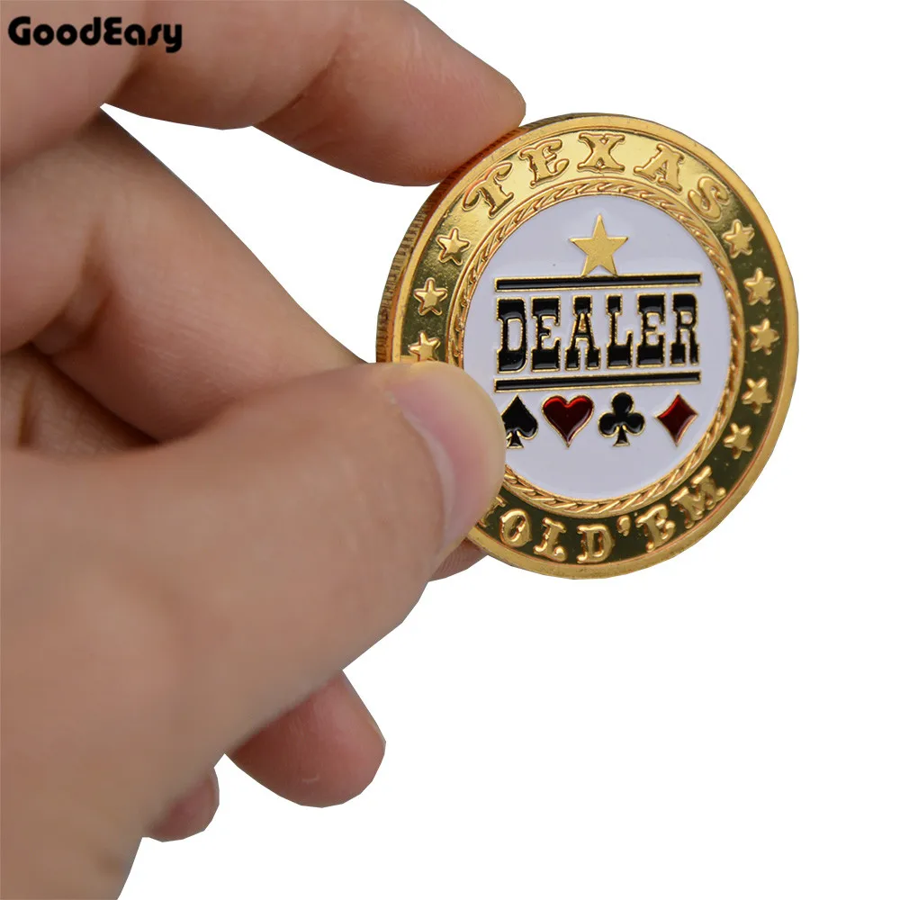 

Hot Sale Poker Card Guard Protector Metal Token Coin with Plastic Cover Texas Poker Chip Set Poker Dealer Button Collection