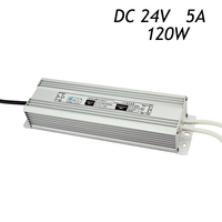 2Pcs/lot 24V 5A 120W Waterproof Transformers Driver for LED Strip 5050 3528 AC220-240V To DC24V IP67 Switching Power Supply