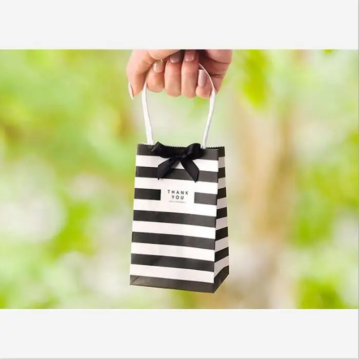 

50pcs Mini Lovely Striped handbag shape Paper Candy Boxes For Baby Shower gift box Birthday Wedding Party Favor Box