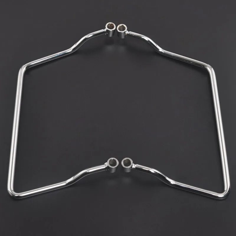 Chrome 14cm-24cm Motorcycle Saddle bag Support Bar Luggage Guard Bracket Mount For Honda Shadow ACE VT400/750 Universal