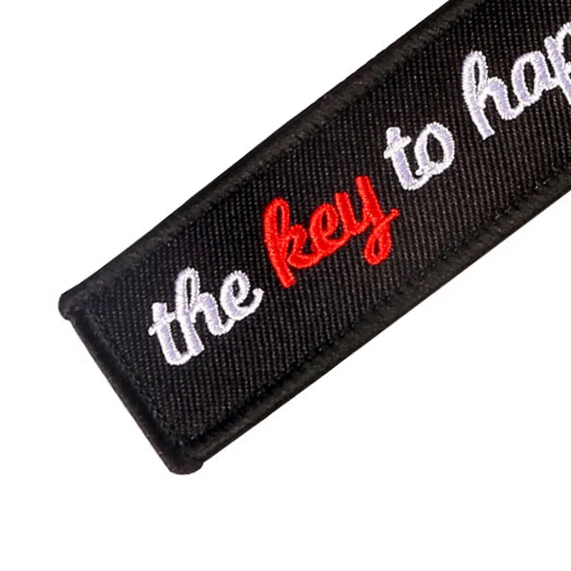 5 PCS Wholesale Car Keychain for Men THE KEY TO HAPPINESS Lucky Key Chain Bijoux Gifts Tag Porte Clef OEM Key Ring llavero