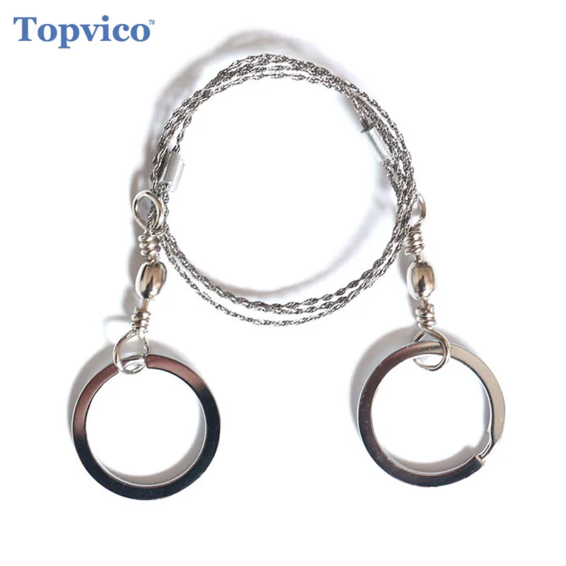 Topvico Portable Stainless Steel Wire Saw Outdoor Survival Self Defense Personal Camping Hunting Chainsaws Hand Fret Saw Tools