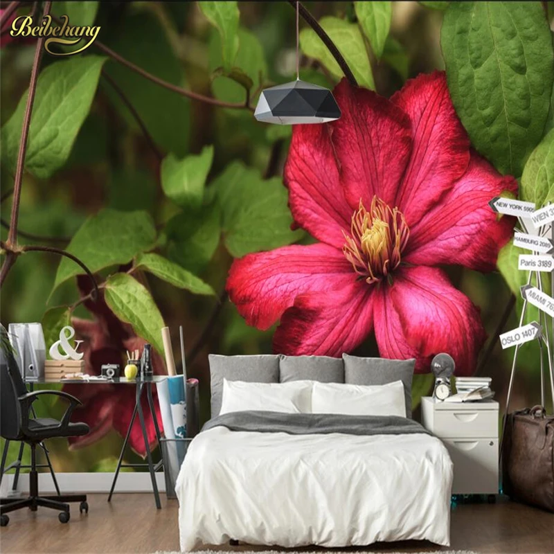 beibehang papel de parede 3d Plant flowers Wall Mural Room Landscape Wall paper Landscape Photo Wallpaper for Living Room Decor