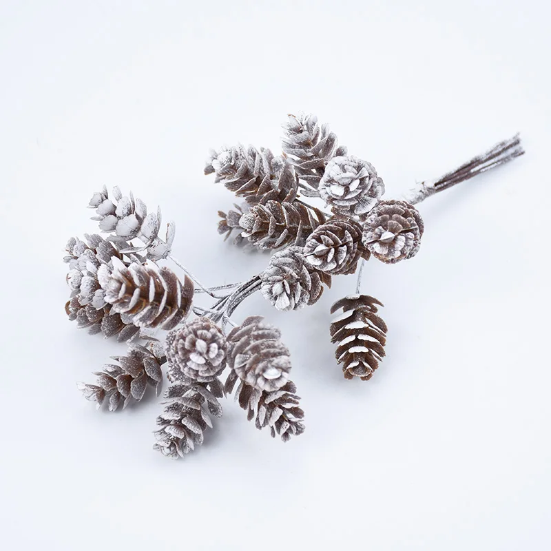 10pcs/Bundle Artificial Plants Fake Pine Cone Decorative Flowers Wreaths Christmas Home Decor Diy Wedding Handmade Pompon