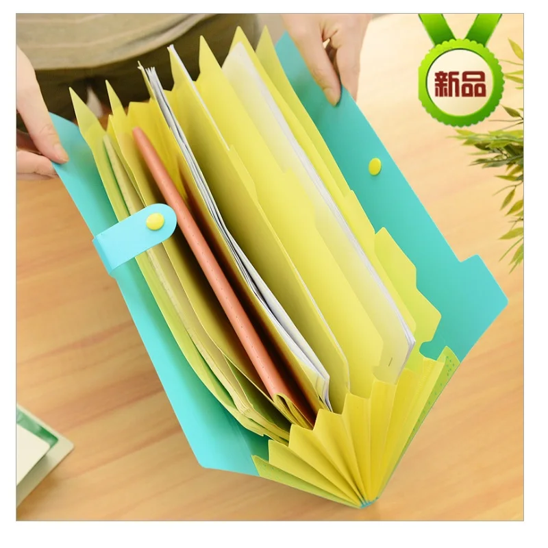 Simple Fresh Paper Production Folder Multi-Function 8 Into Mezzanine Files A4 Document School Office Expanding Case