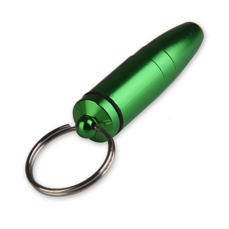 New Waterproof Aluminum Alloy Medicine Pill Container Box Bottle Case with Keychain Outdoor Sports Camping Self Defense Tool