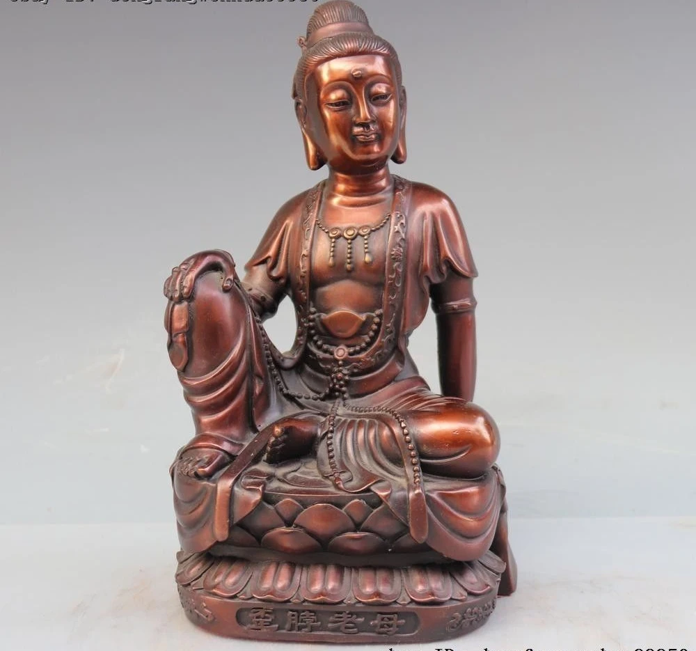 Tibet Buddhism Copper Bronze Kwan-Yin GuanYin Bodhisattva Goddess Buddha Statue