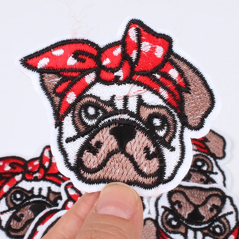 10pcs/lot Cartoon Dog Patch Embroidered Iron On Animal Stickers For Jeans Coats Sew On Garments Repair Appliques DIY bags Badge